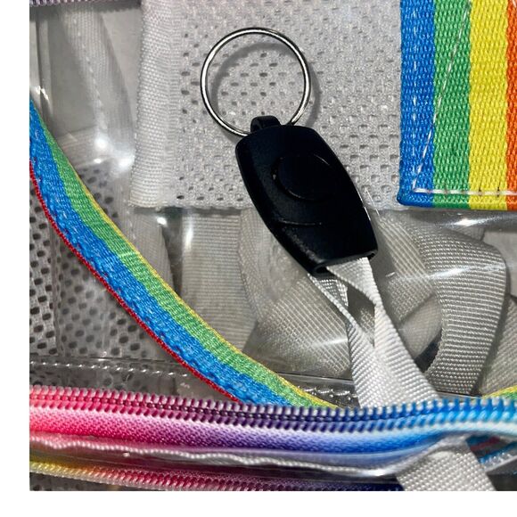 Clear backpack, Heavy Duty Transparent School Backpack Rainbow Straps - Picture 8 of 12